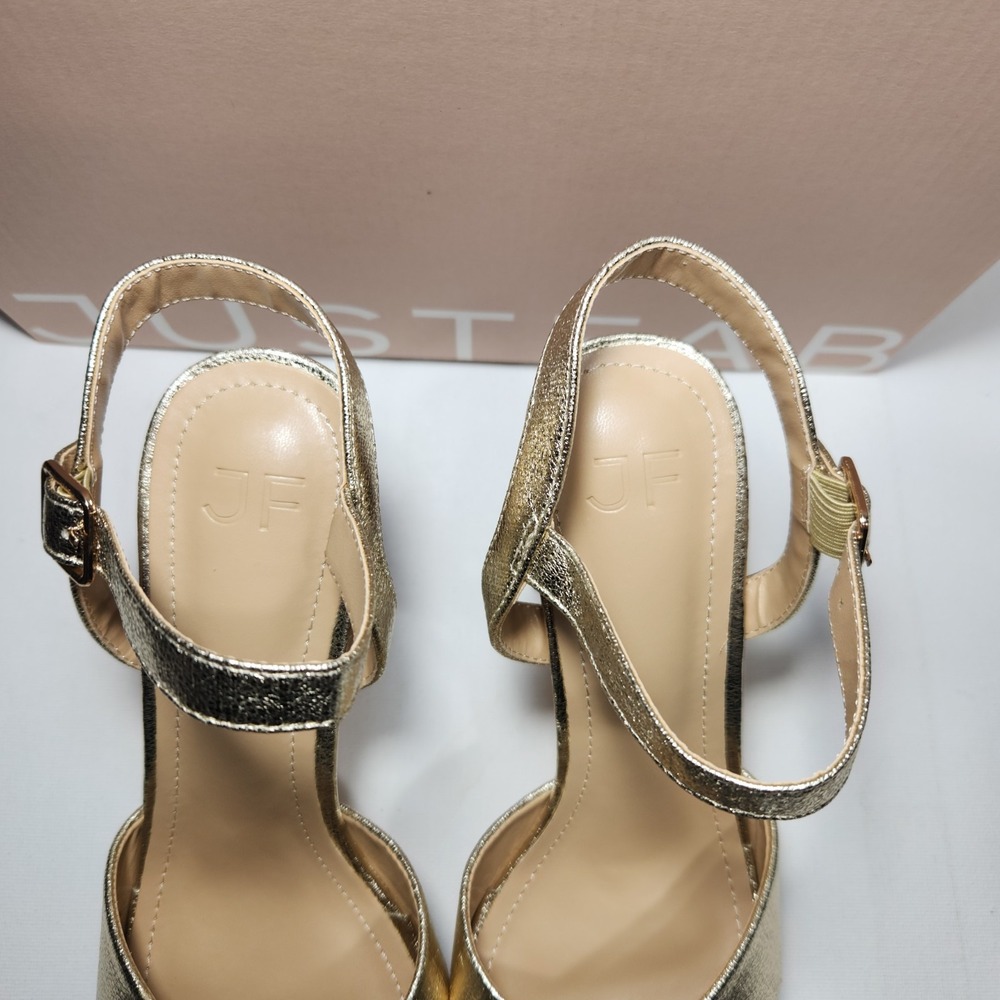 Just Fab Tina Crossover Womens Gold Sandals Size 8 - Picture 3 of 7